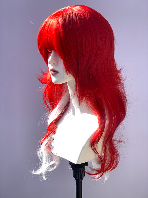 Red and white olita wig KF11058