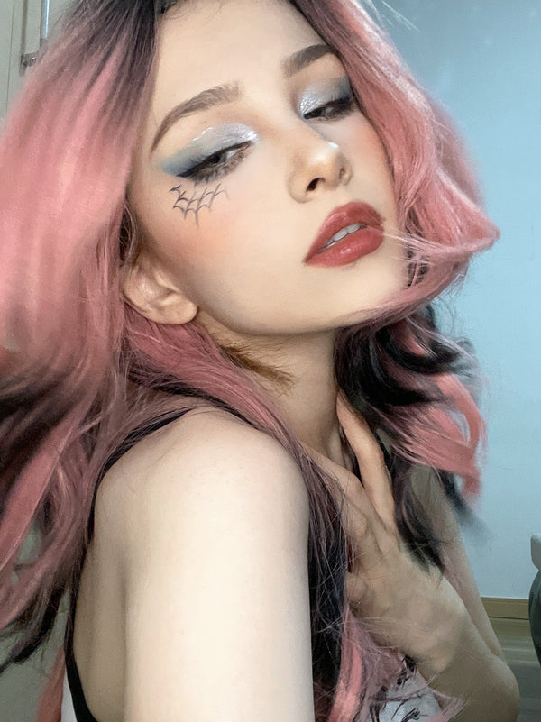 Pink Gradient Black Wig  KF11128