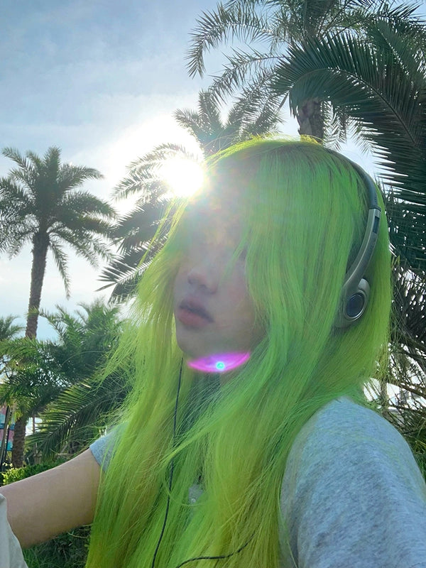 Grass green wig KF11018