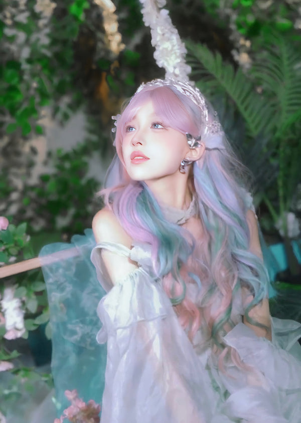 y2k rainbow wig KF11002