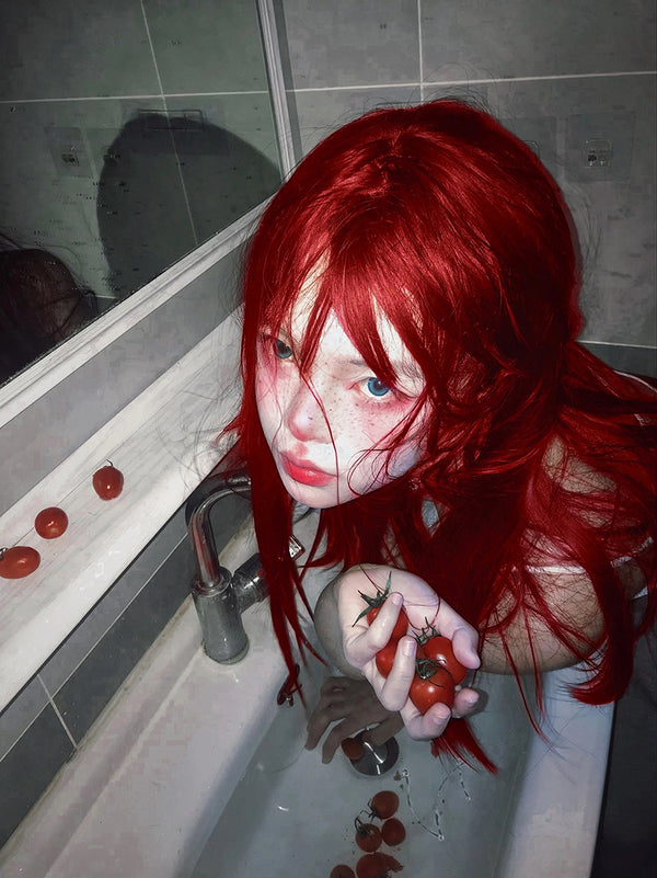 Hot girl red wig KF11109
