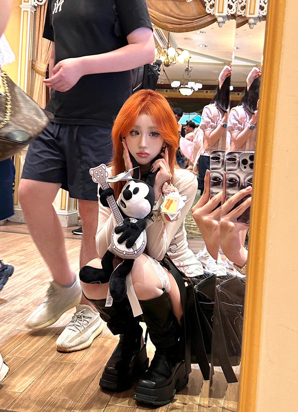 Orange long curly hair KF11103