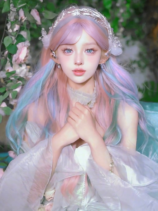 y2k rainbow wig KF11002
