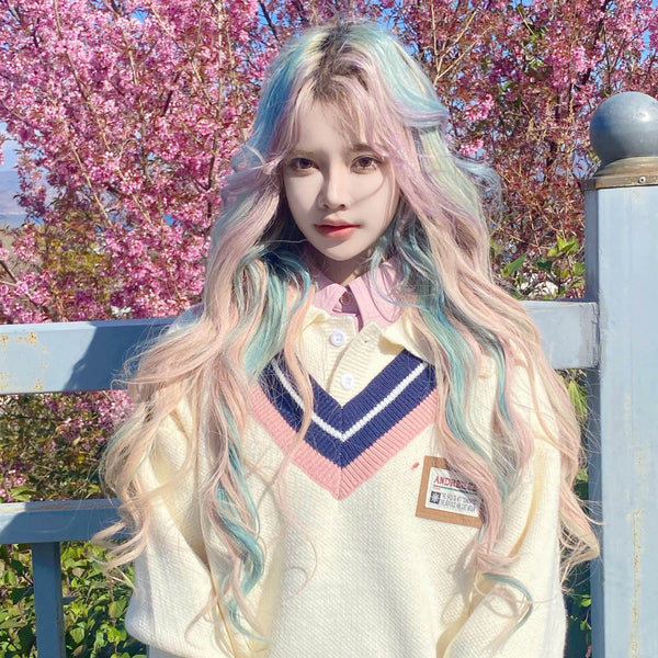 gradient rainbow wig  KF11004