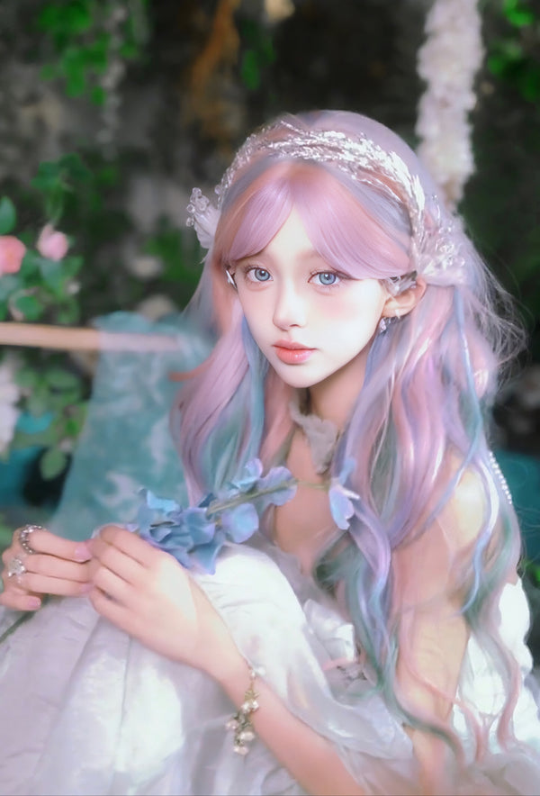 y2k rainbow wig KF11002