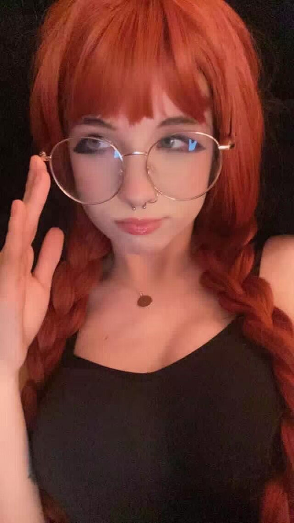 Orange red long curly wig  KF82918