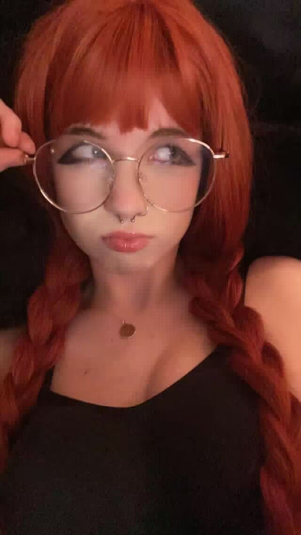 Orange red long curly wig  KF82918