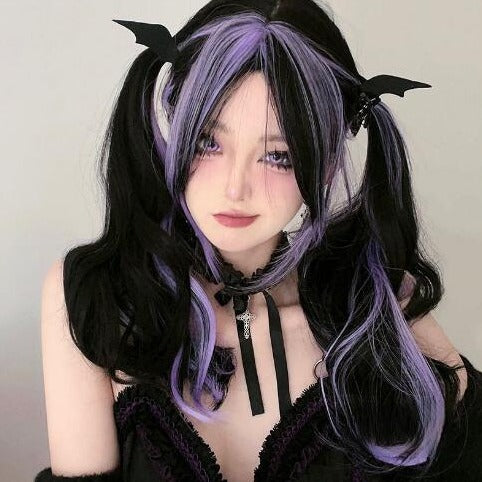 DYE PURPLE LONG CURLY WIG KF83770