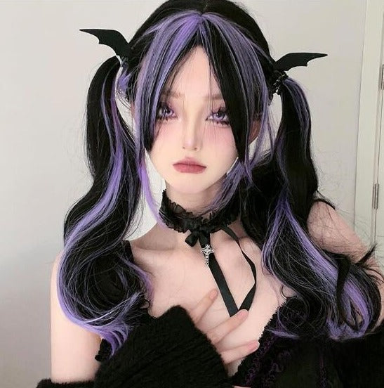 DYE PURPLE LONG CURLY WIG KF83770