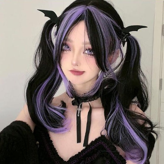 DYE PURPLE LONG CURLY WIG KF83770