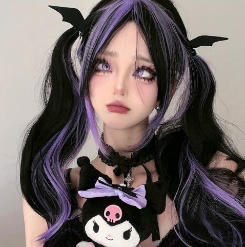 DYE PURPLE LONG CURLY WIG KF83770