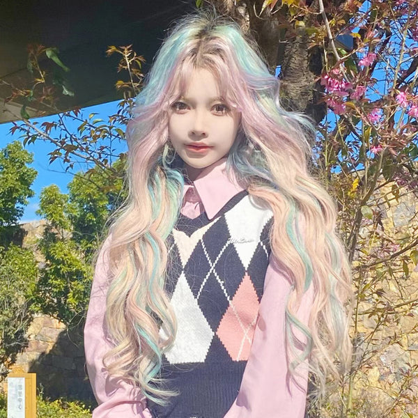 gradient rainbow wig  KF11004