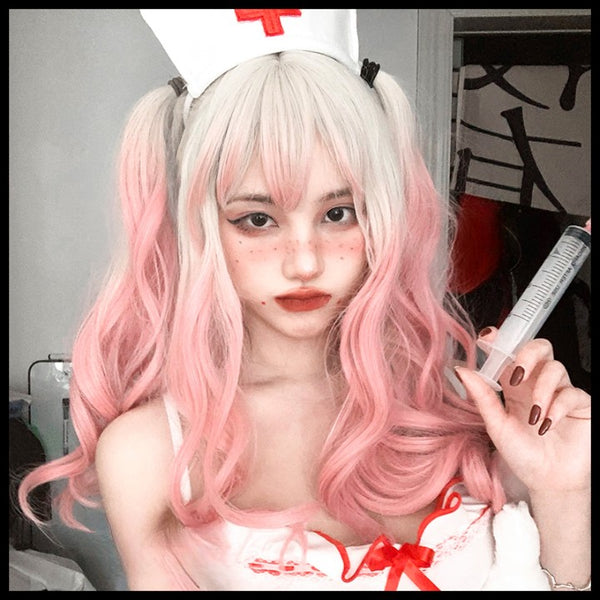 lolita pink gradient wig KF11068