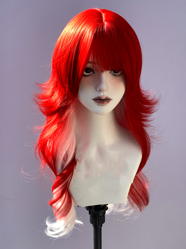 Red and white olita wig KF11058