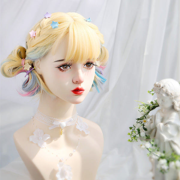 Rainbow curly wig  KF70122