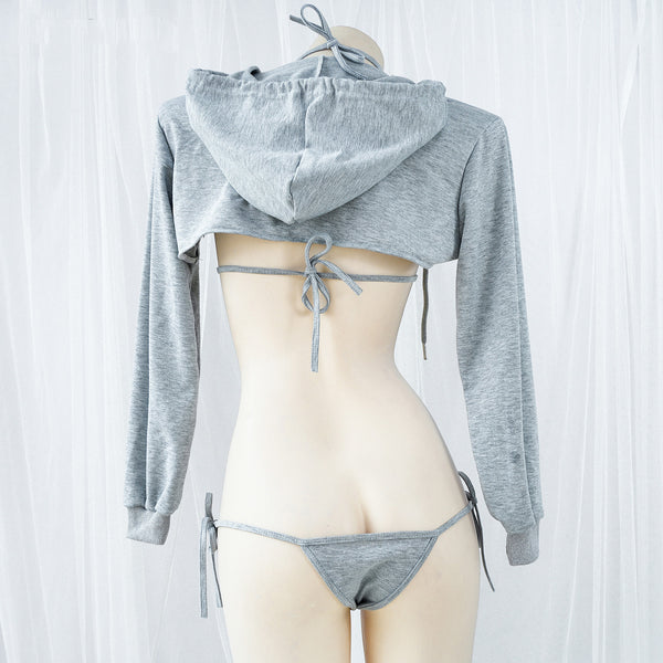 Gray Sweater + Bikini Set  KF70304