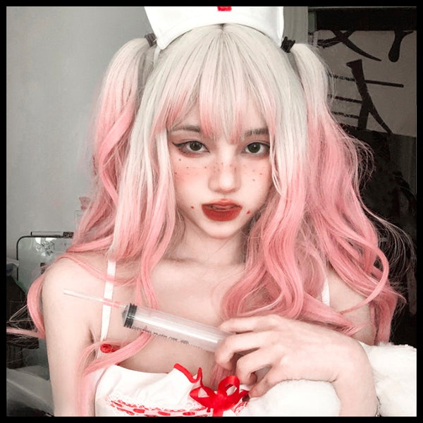 lolita pink gradient wig KF11068