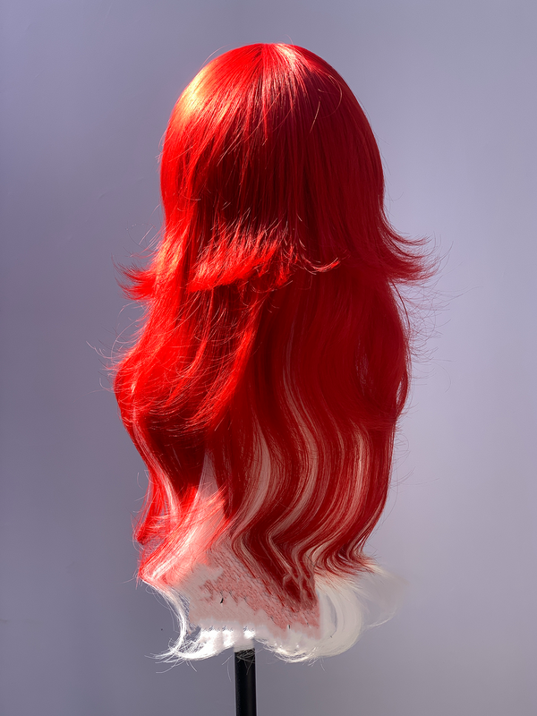 Red and white olita wig KF11058