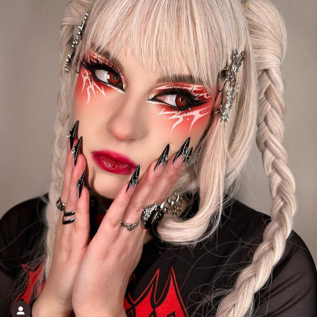 Grey long roll wig KF9617