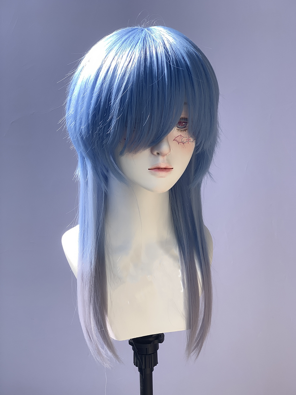 y2k blue wig KF11030