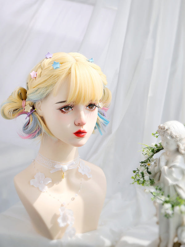 Rainbow curly wig  KF70122