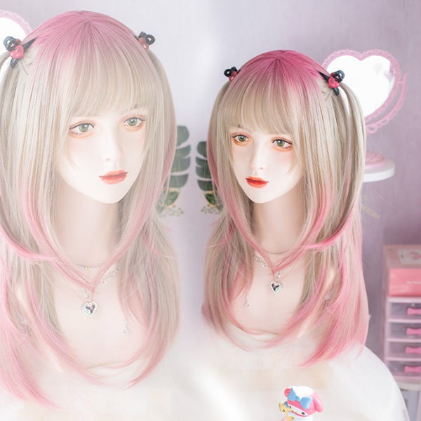 Gradient pink wig  KF11000