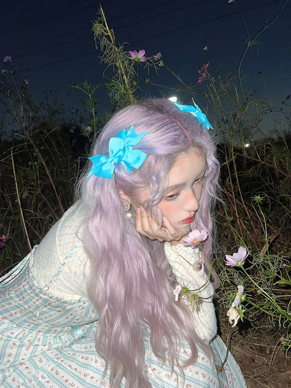 Romantic pink and purple wool curly wig  KF83719