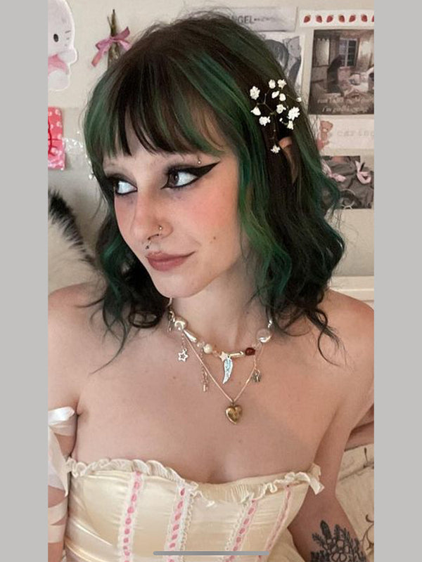 Dark green wig  KF11123