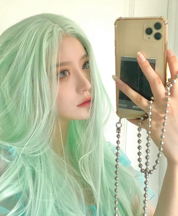 mint green wig  KF11163