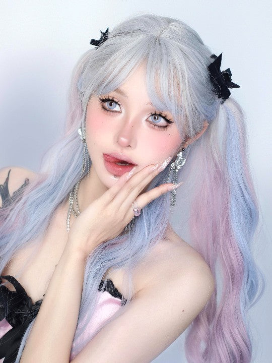 Pink and blue gradient long wig  KF11110