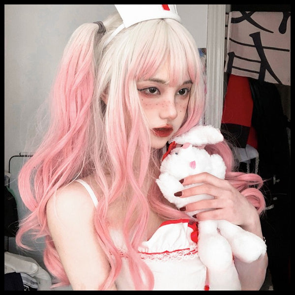 lolita pink gradient wig KF11068