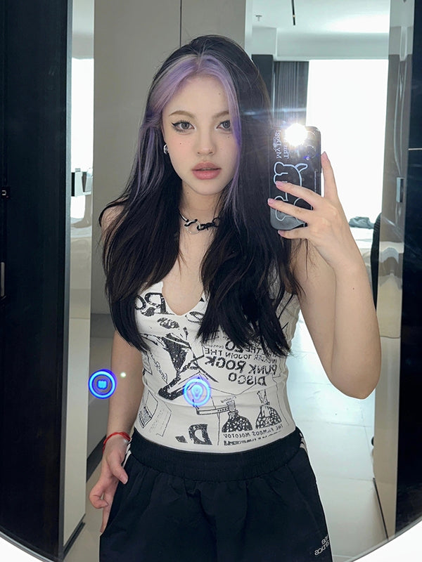 Purple Gradient Black Wig KF11242