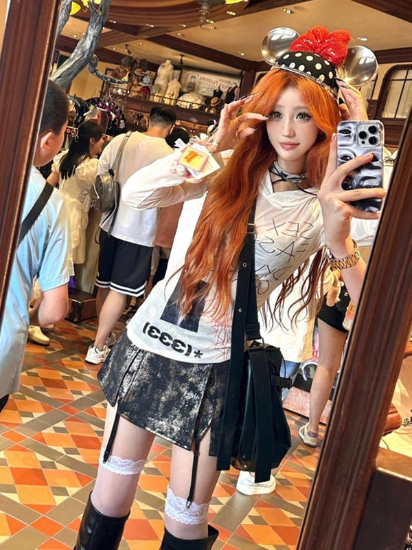 Orange long curly hair KF11103