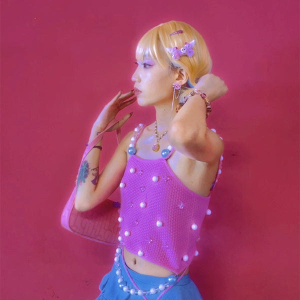 Rainbow curly wig  KF70122