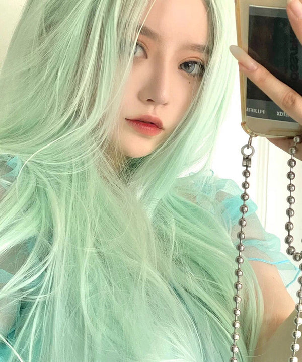 mint green wig  KF11163