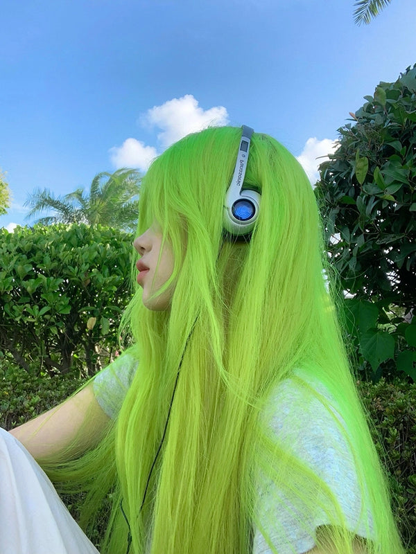 Grass green wig KF11018