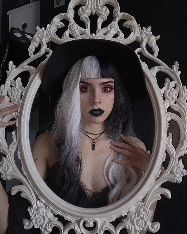 Harajuku black and white wig KF81201