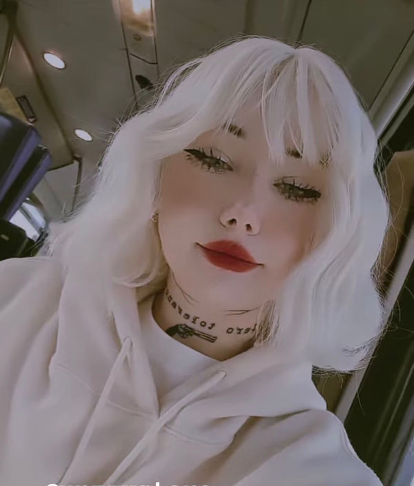 White Gold Short Curly Wig  KF82911