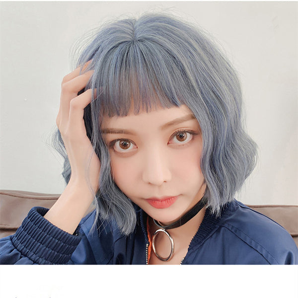 Gradient gray-blue wig KF90093