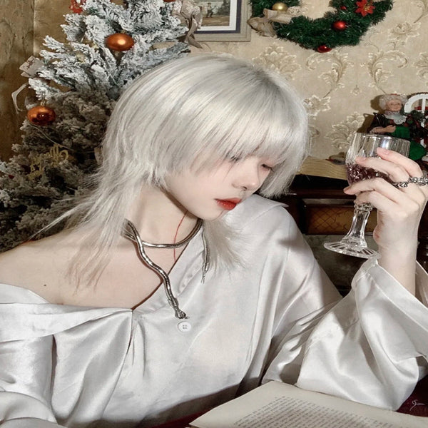 Gray short wig KF82215