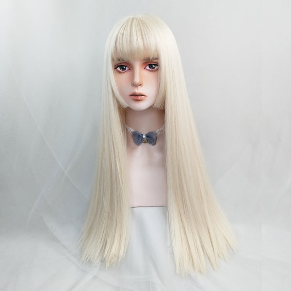 White Gold Long Straight Hair  KF82874