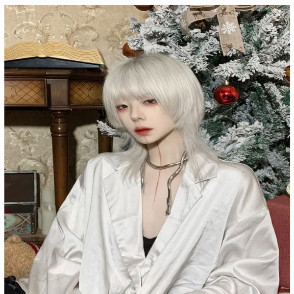 Gray short wig KF82215