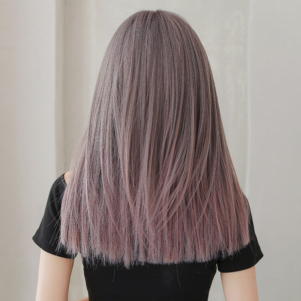 Natural gradient gray powder long wig  KF42203