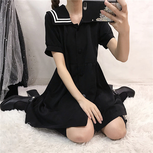 Navy black dress KF9351