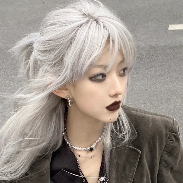 Silver White Short Hair Wig  KF82877