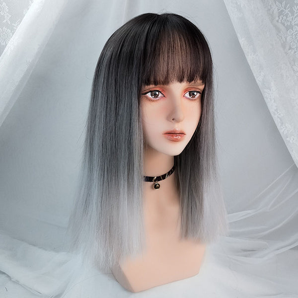 Gradient long straight hair KF82914