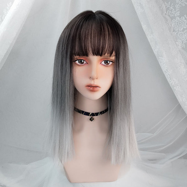 Gradient long straight hair KF82914