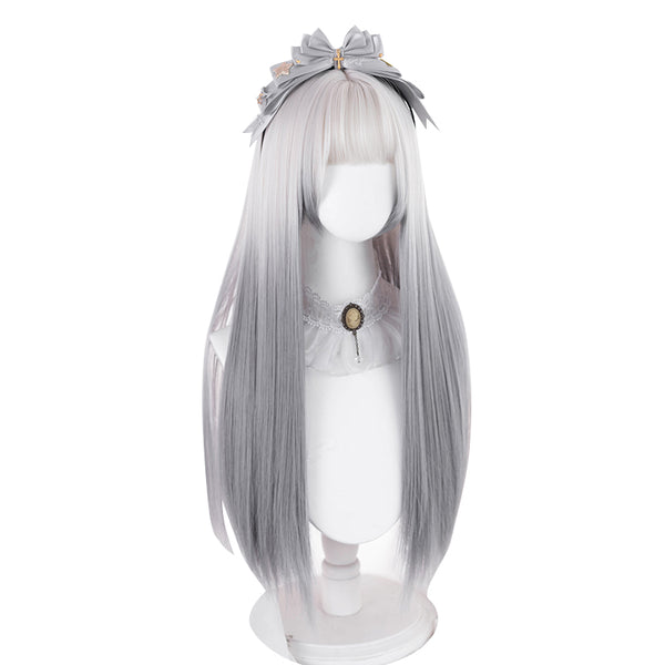 lolita gradient gray long straight wig  KF82676