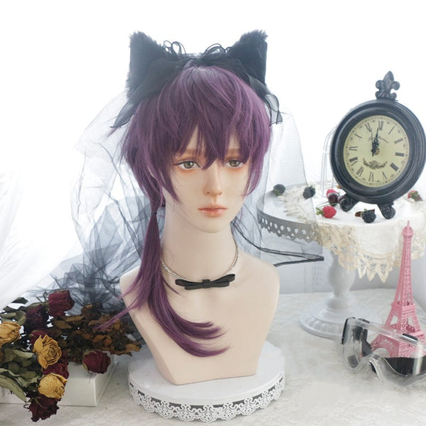 Personality purple wig KF81559