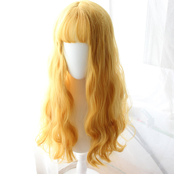 Orange long roll wig KF9426